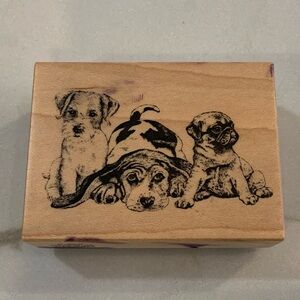 PSX PUPPY TRIO Wood Stamp